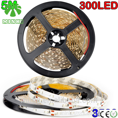 5 10M 3528 5050 SMD RGB Flexible 300/600 LED Light Plastic Cover Strip + Remote + Power Supply